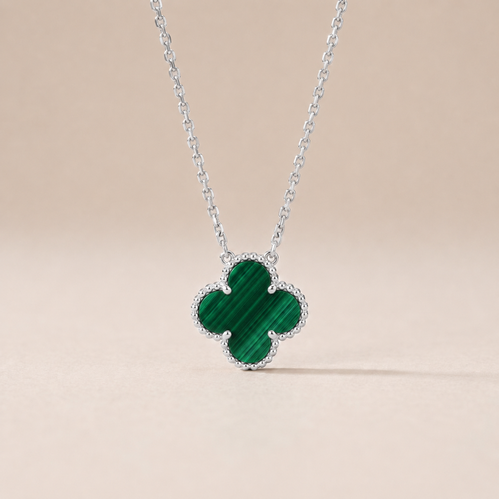 Vintage Alhambra 1 Malachite Motif Necklace