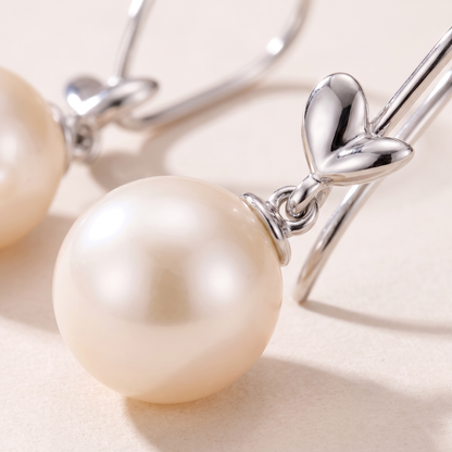 Olive Leaf Pearl Drop Earrings