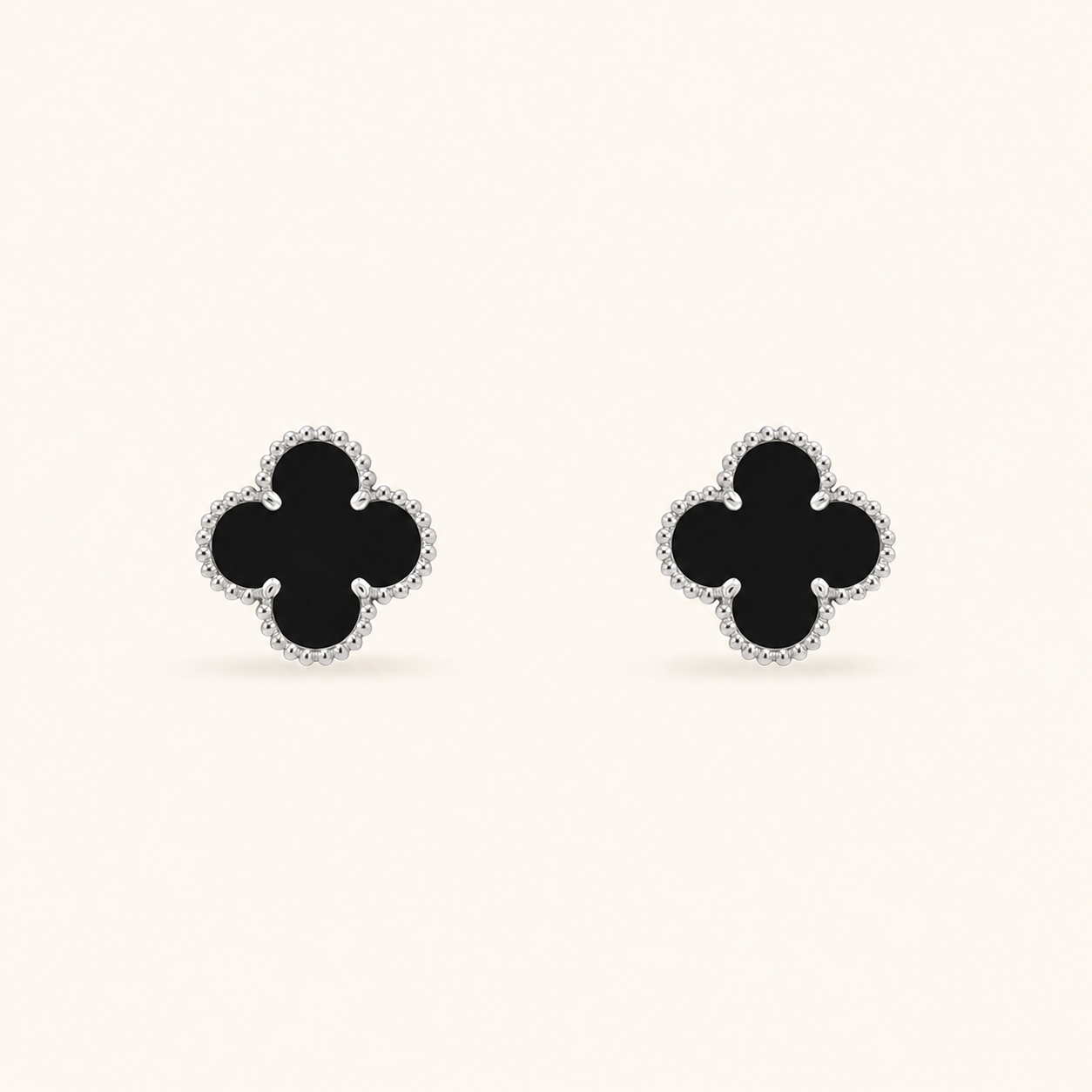 Vintage 1 Motif Black Onyx Earrings