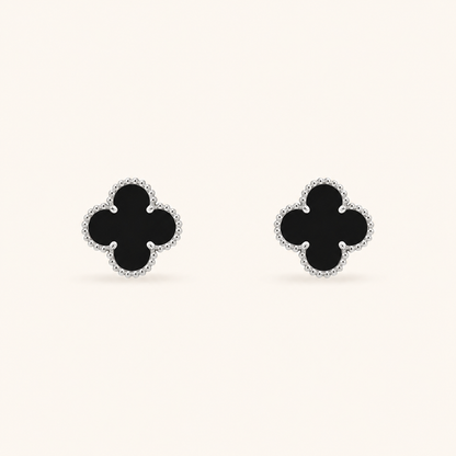 Vintage 1 Motif Black Onyx Earrings