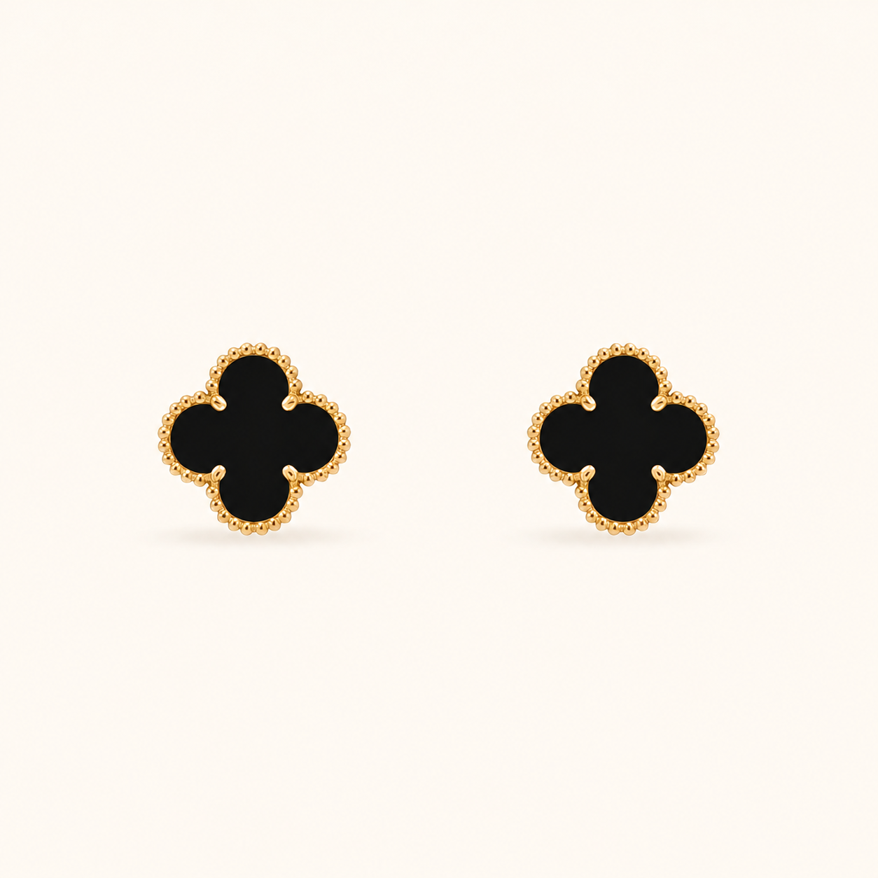 Vintage 1 Motif Black Onyx Earrings