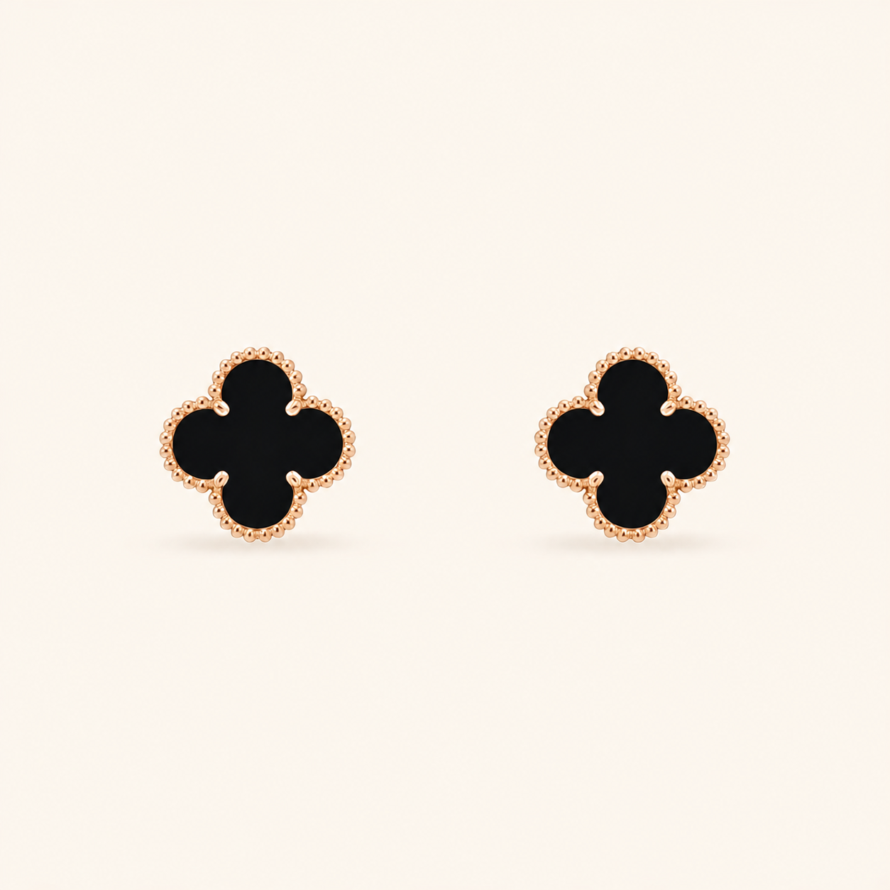 Vintage 1 Motif Black Onyx Earrings