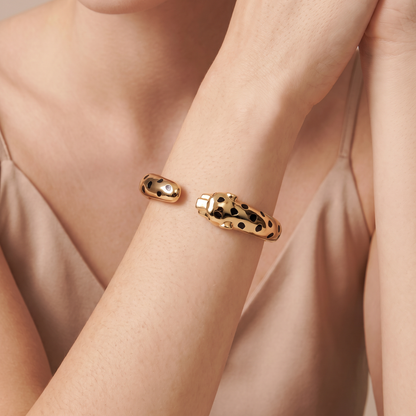 Panthere Head Open Bangle Bracelet