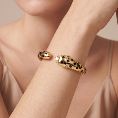 Panthere Head Open Bangle Bracelet