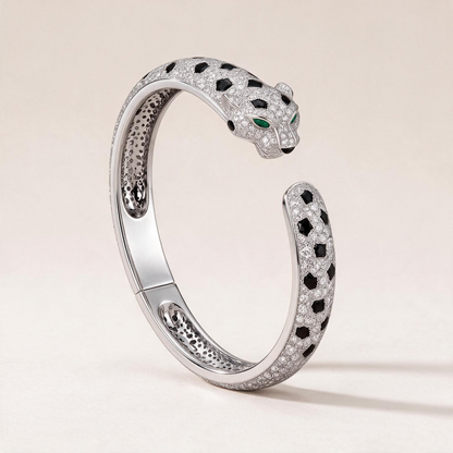 Panthere Pavé Diamonds Open Bangle Bracelet