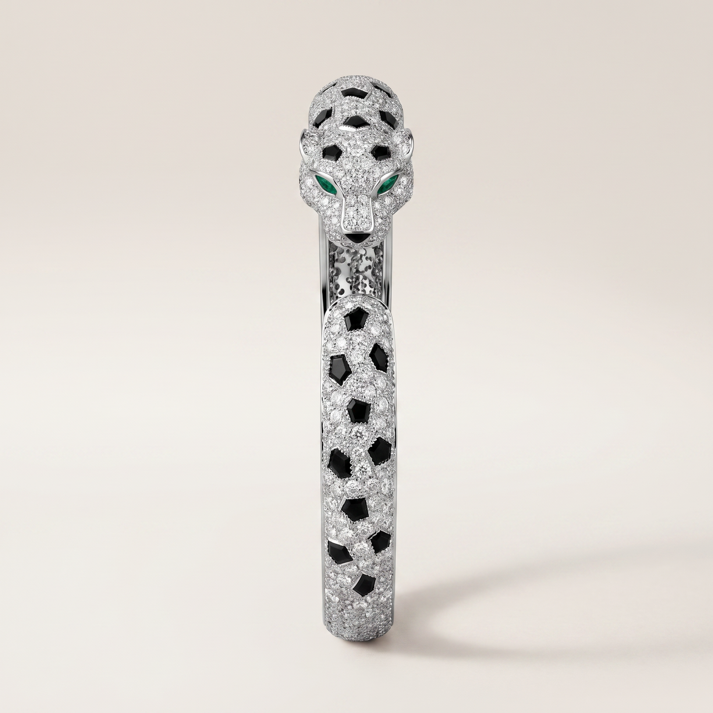 Panthere Pavé Diamonds Open Bangle Bracelet