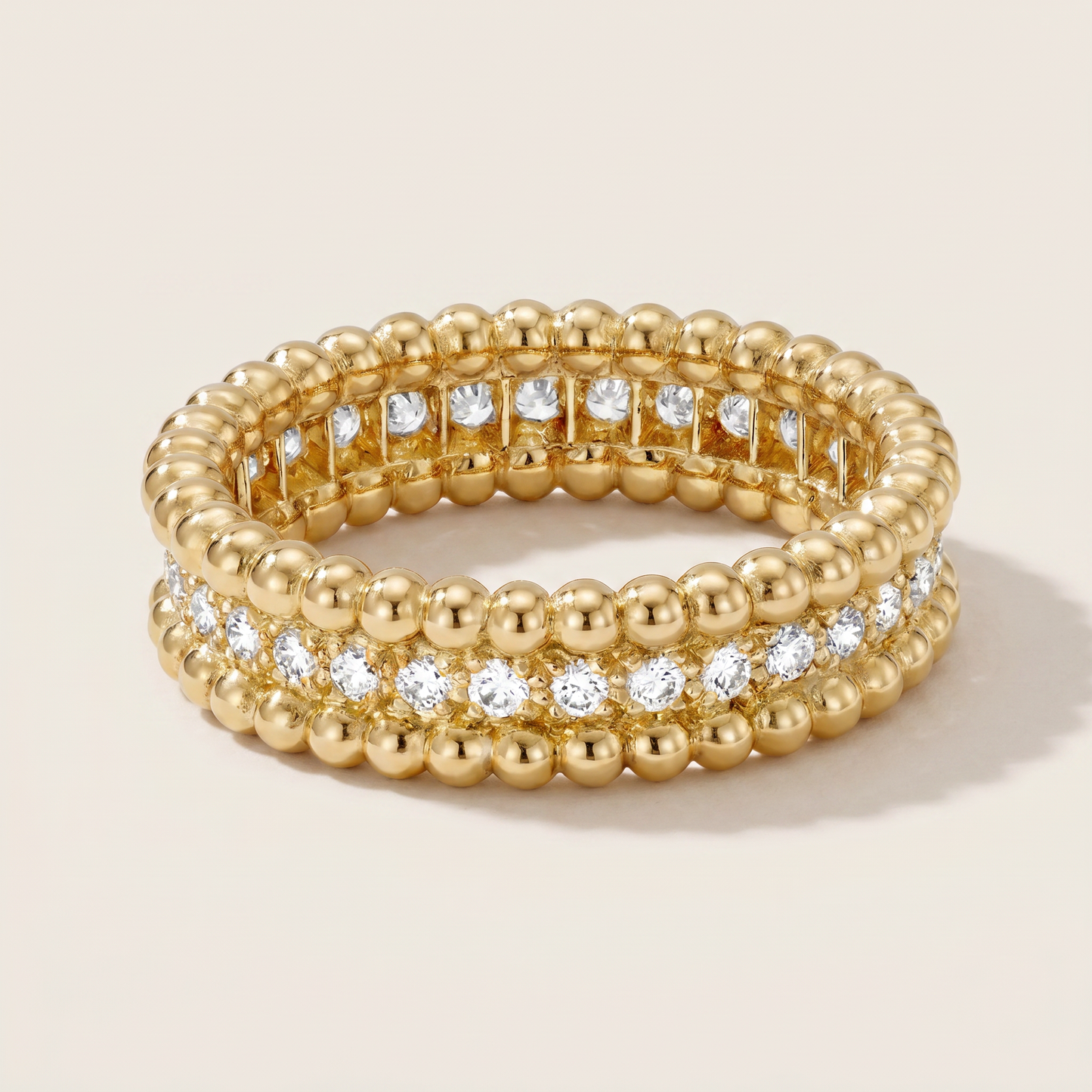 Perlée Pavé Beaded Pavé Diamonds Ring