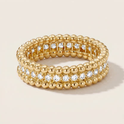 Perlée Pavé Beaded Pavé Diamonds Ring