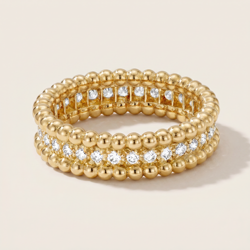 Perlée Pavé Beaded Pavé Diamonds Ring