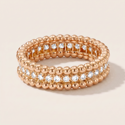 Perlée Pavé Beaded Pavé Diamonds Ring