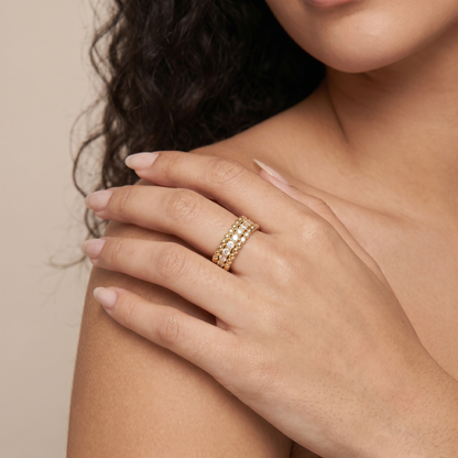Perlée Pavé Beaded Pavé Diamonds Ring