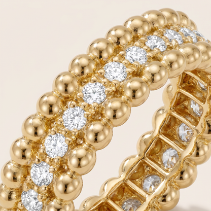 Perlée Pavé Beaded Pavé Diamonds Ring