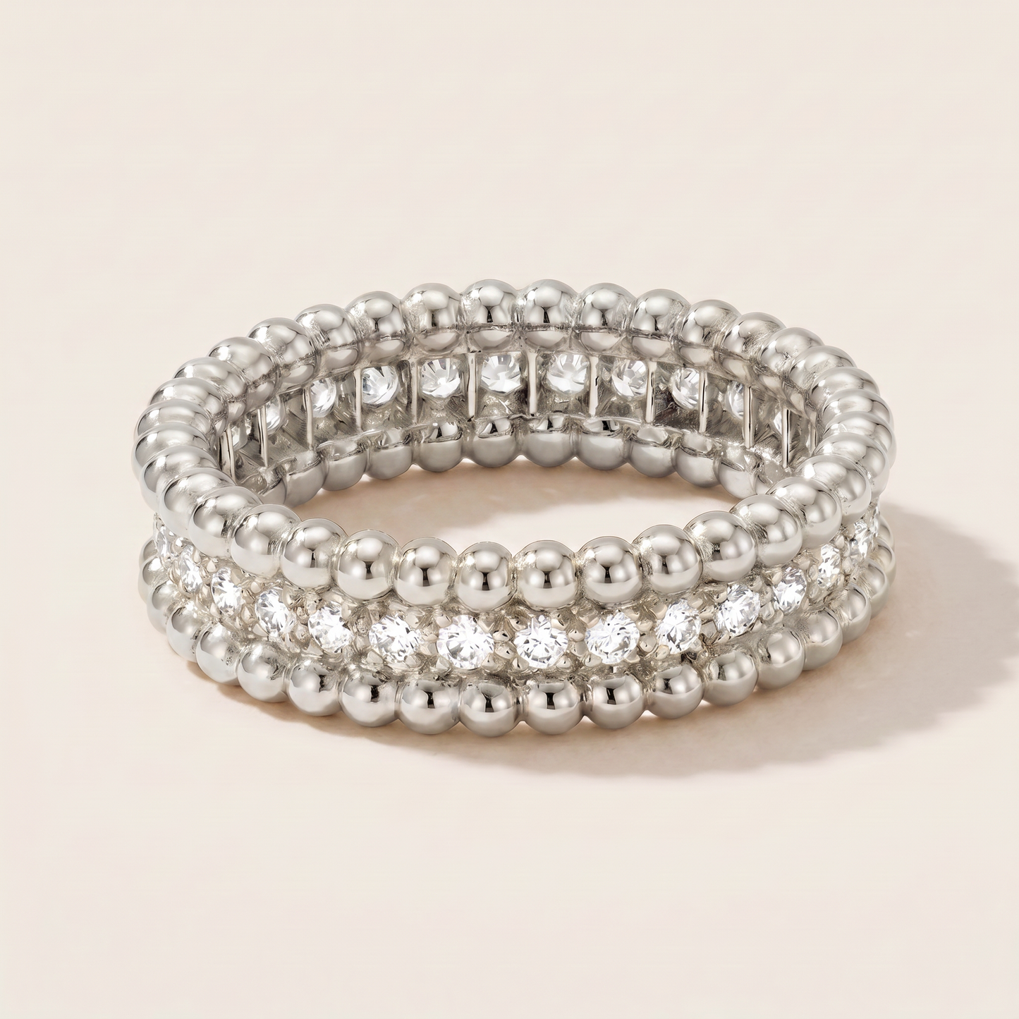 Perlée Pavé Beaded Pavé Diamonds Ring