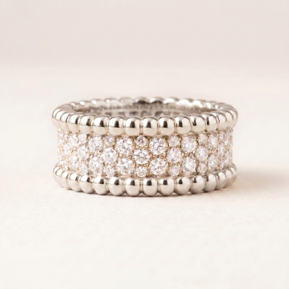 Perlée Row Pavé Diamonds Ring
