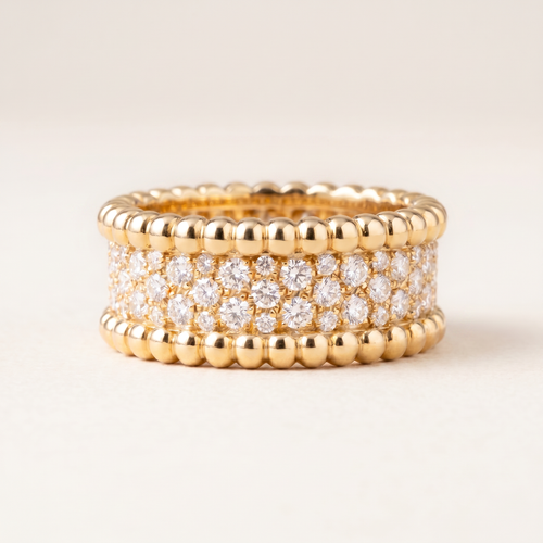 Perlée Row Pavé Diamonds Ring
