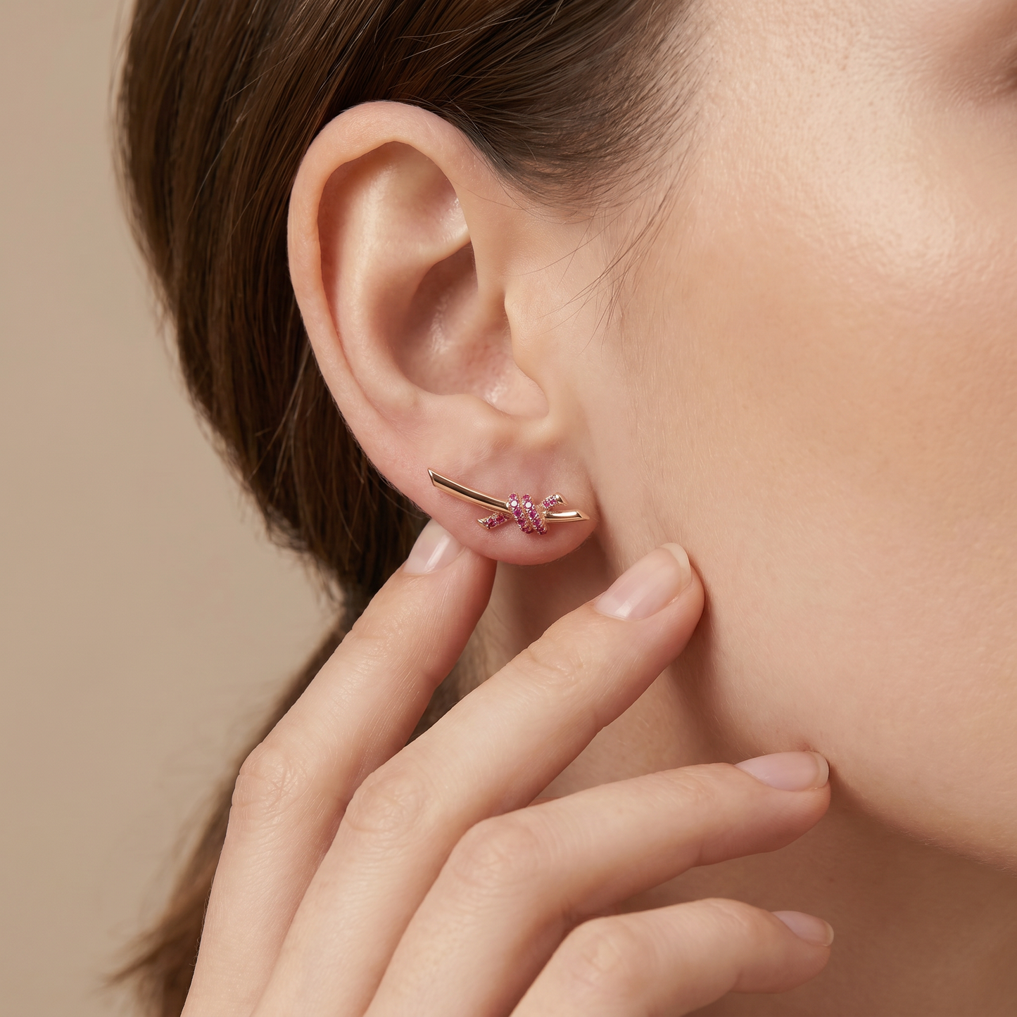 Pink Knot Earrings