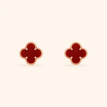 Vintage 1 Motif Red Stone Earrings