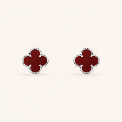 Vintage 1 Motif Red Stone Earrings