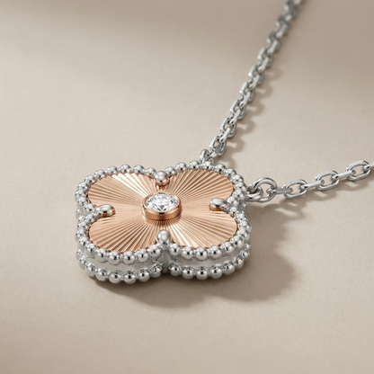 Rose And White Alhambra Holiday 1 Diamond Pendant Necklace