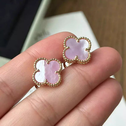 Magic Alhambra Pink Opal Earrings