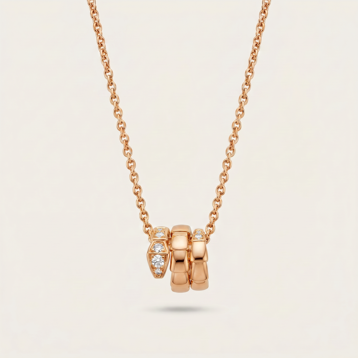 Serpenti Pavé Diamonds Coiled Viper Pendant Necklace