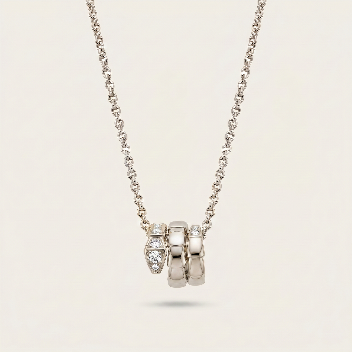 Serpenti Pavé Diamonds Coiled Viper Pendant Necklace