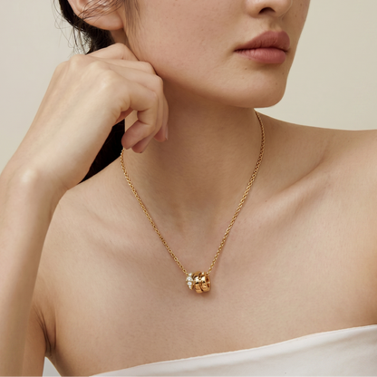 Serpenti Pavé Diamonds Coiled Viper Pendant Necklace