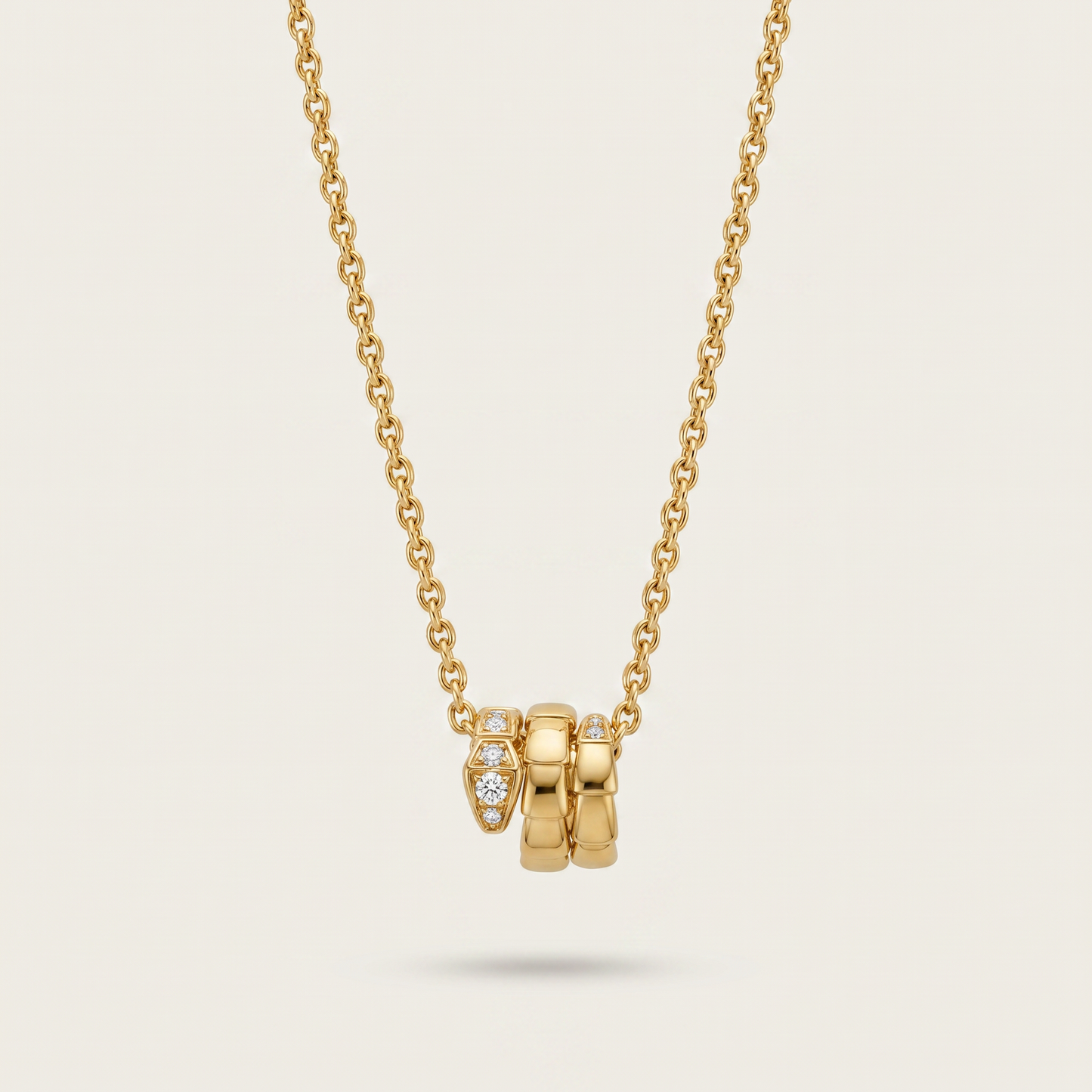 Serpenti Pavé Diamonds Coiled Viper Pendant Necklace