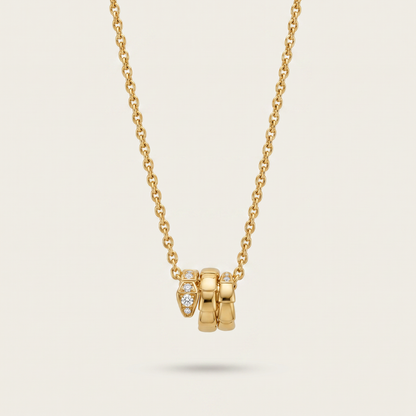 Serpenti Pavé Diamonds Coiled Viper Pendant Necklace