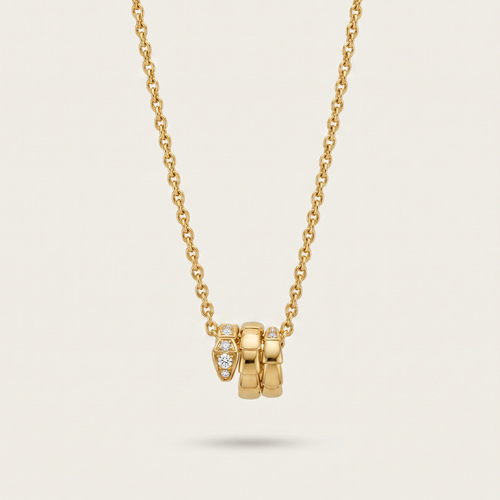 Serpenti Pavé Diamonds Coiled Viper Pendant Necklace