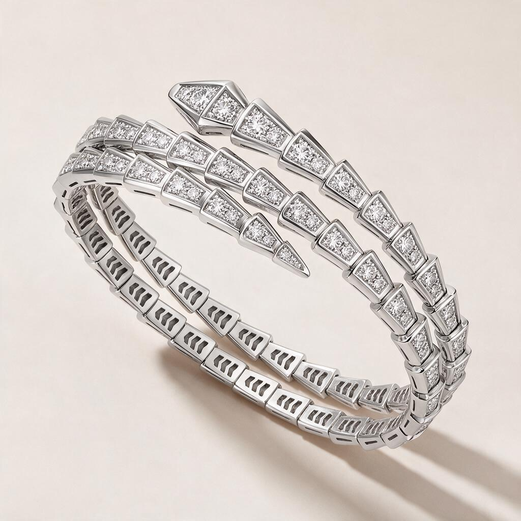 Serpenti Pavé Diamonds Double Wrap Bracelet
