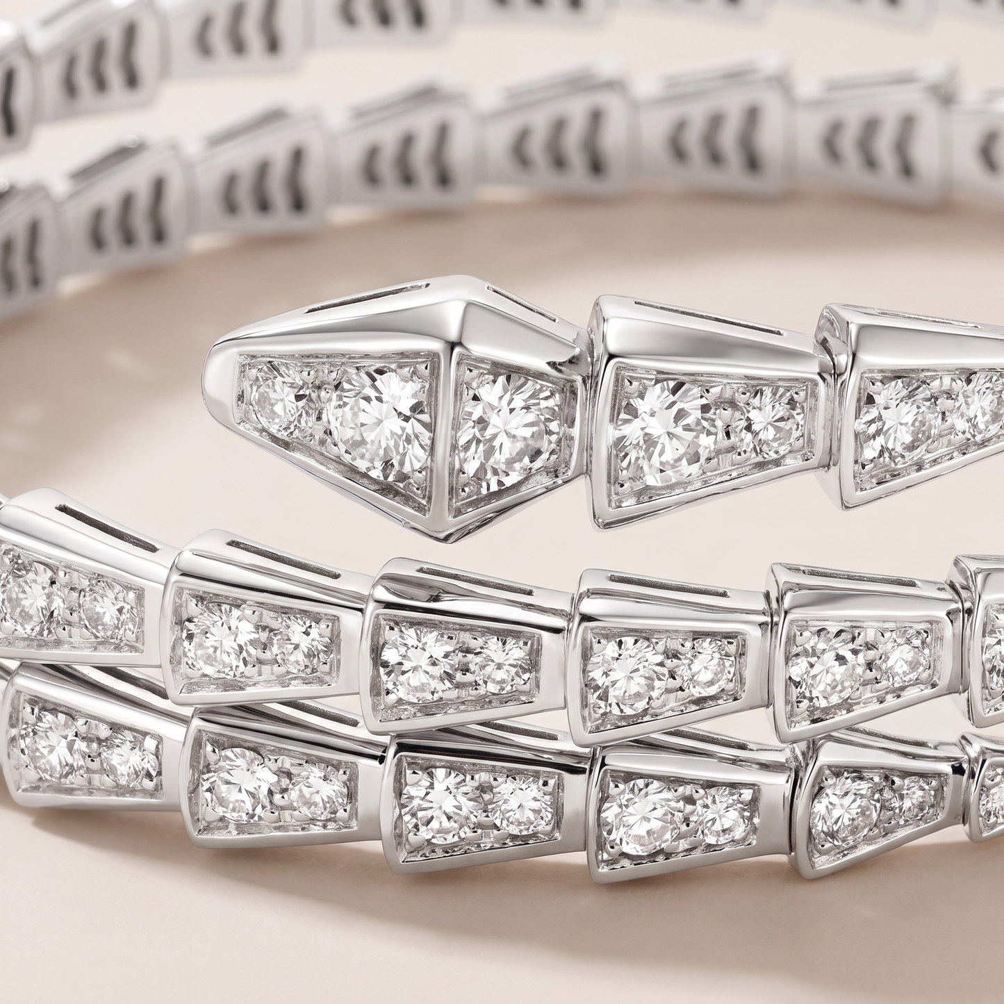 Serpenti Pavé Diamonds Double Wrap Bracelet