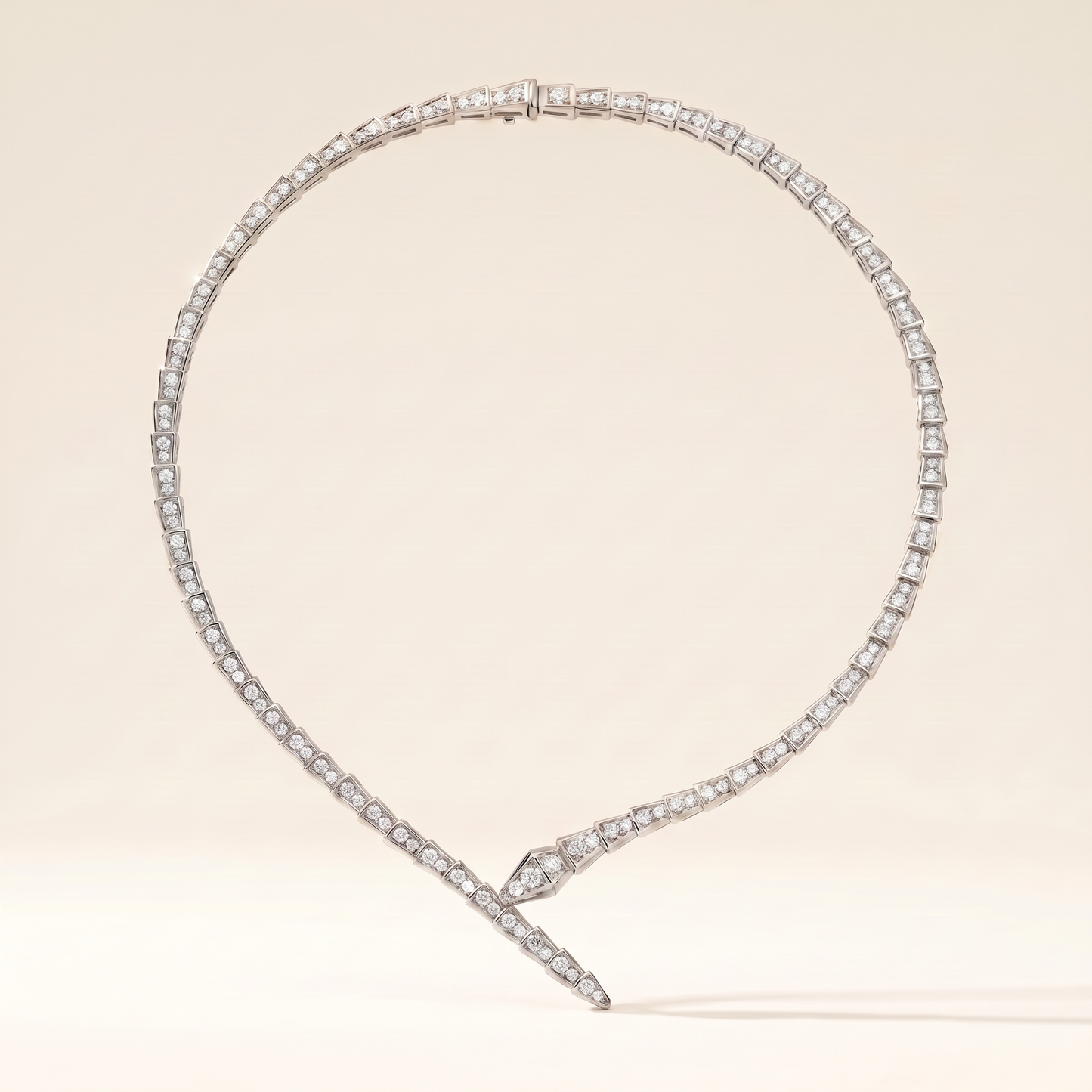Serpenti Rose Pave Wrap Necklace