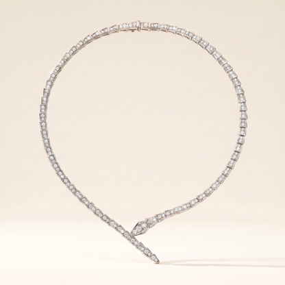 Serpenti Rose Pave Wrap Necklace