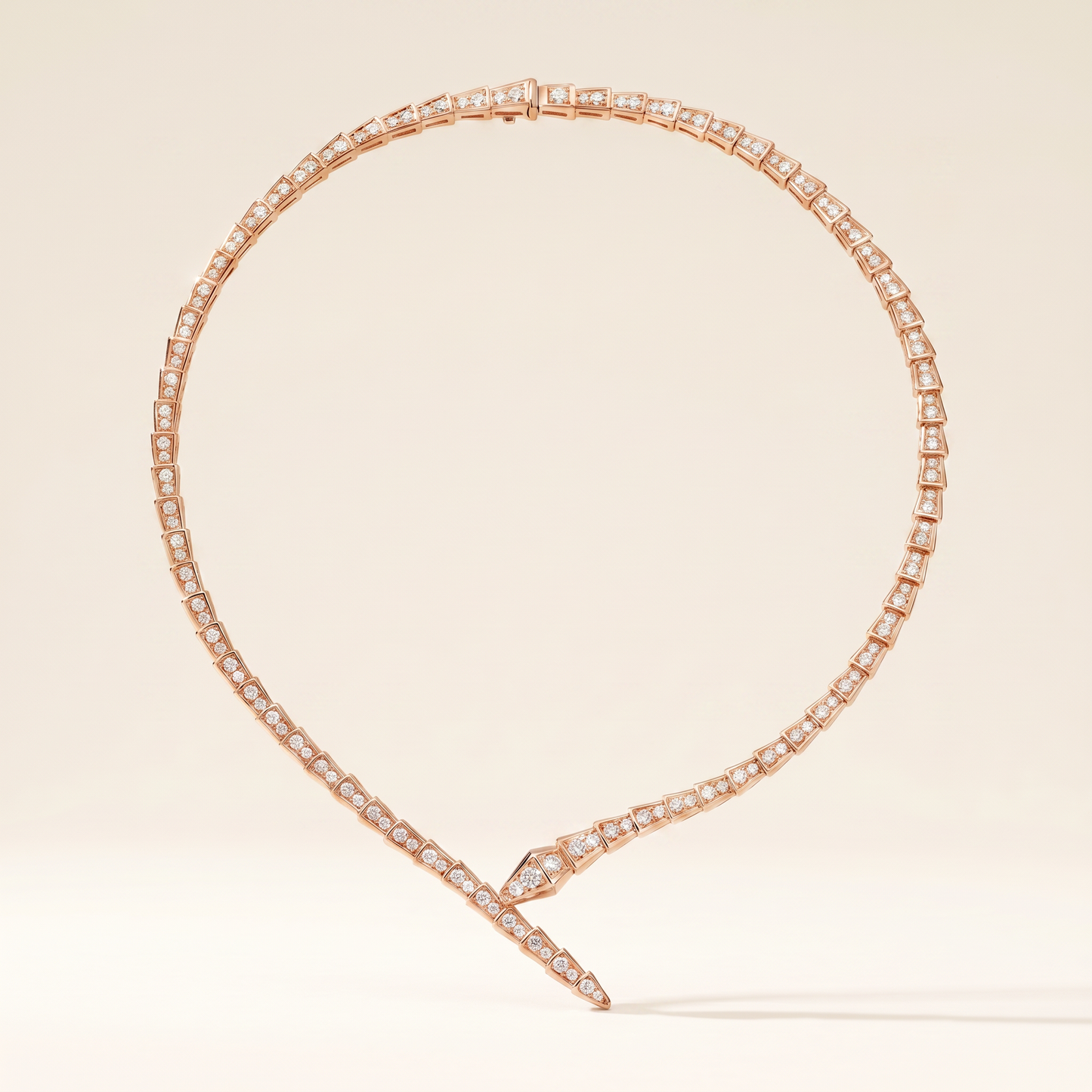 Serpenti Rose Pave Wrap Necklace