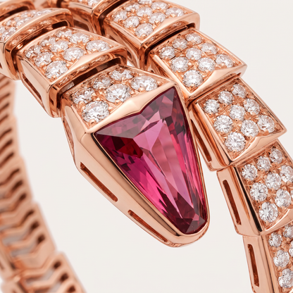 Serpenti Rose Pink Stone Wrap Bracelet