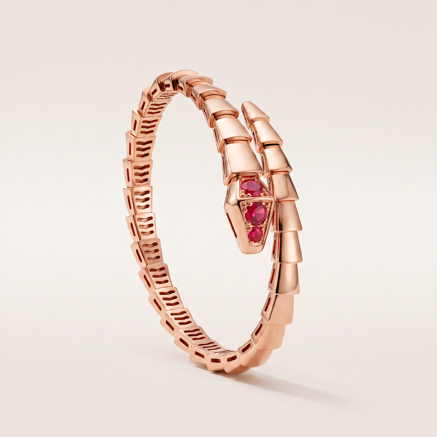 Serpenti Rose Red Stone Double Wrap Bracelet