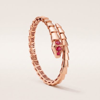 Serpenti Rose Red Stone Double Wrap Bracelet