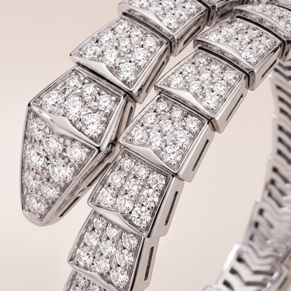 Serpenti White Pavé Diamonds Double Wrap Bracelet