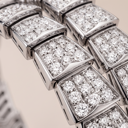 Serpenti White Pavé Diamonds Double Wrap Bracelet