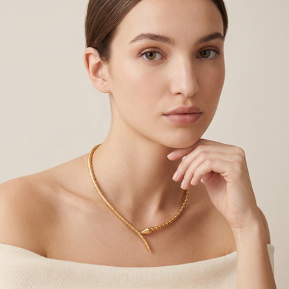Serpenti Yellow Snake Chain Necklace