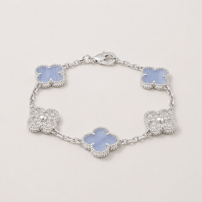 Vintage 5 Motifs Purple Pavé Diamonds Bracelet