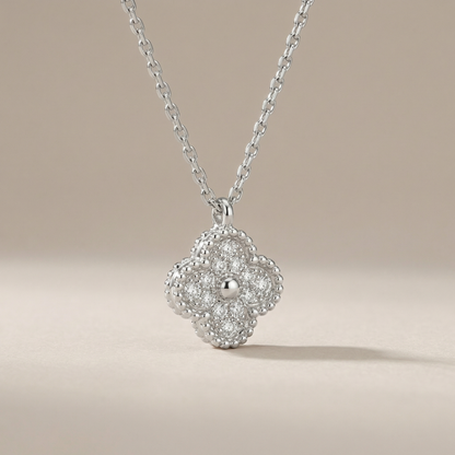 Sweet Alhambra Pavé Clover Pendant Necklace