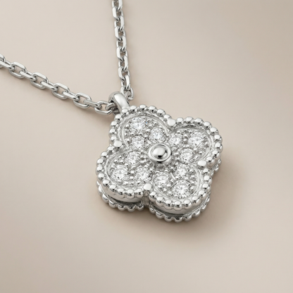 Sweet Alhambra Pavé Clover Pendant Necklace