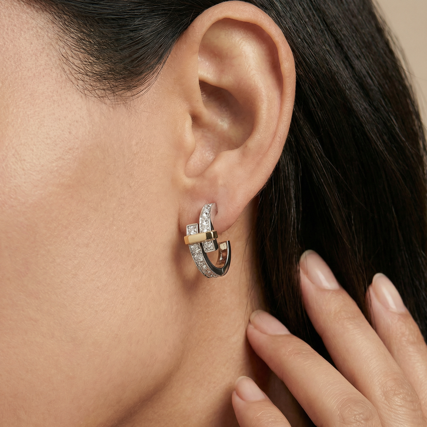 T Edge Pavé Hoop Earrings
