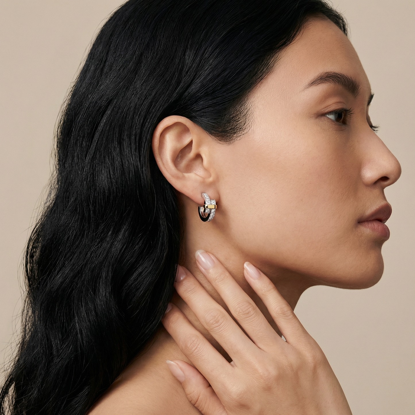 T Edge Pavé Hoop Earrings