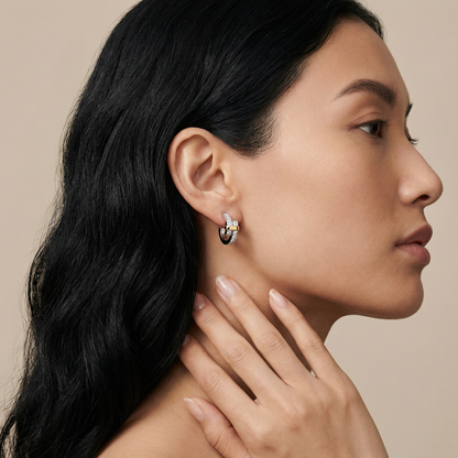 T Edge Pavé Hoop Earrings