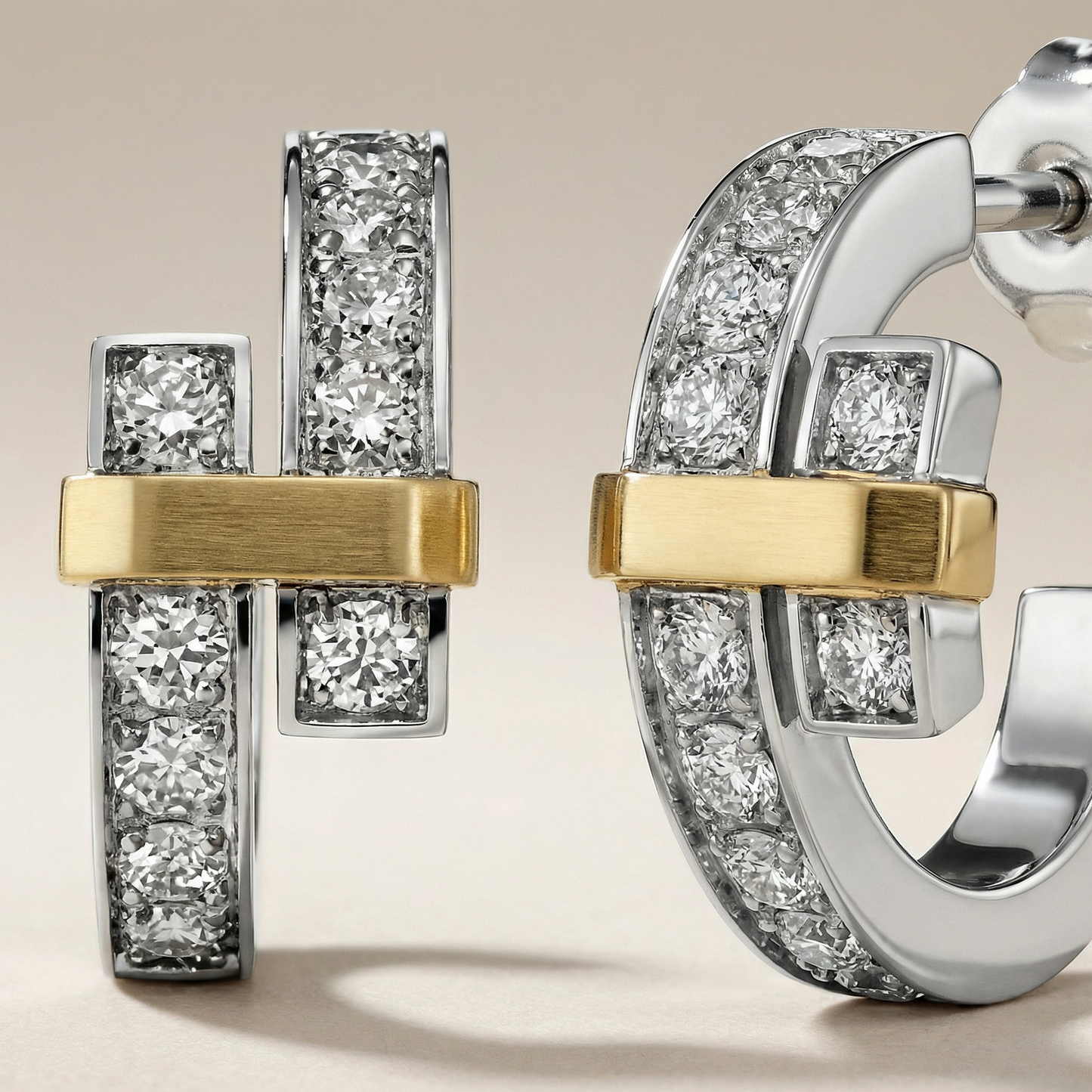 T Edge Pavé Hoop Earrings