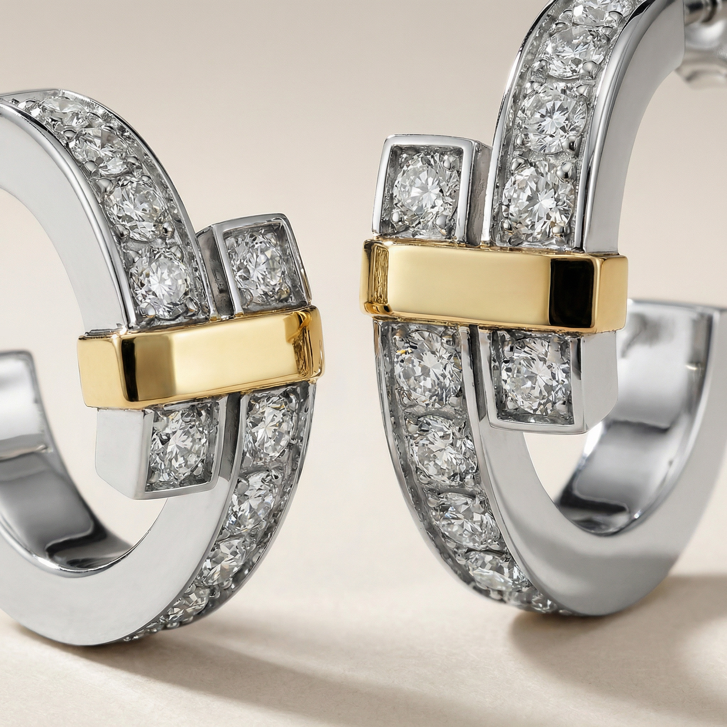 T Edge Pavé Hoop Earrings
