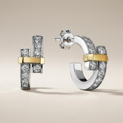 T Edge Pavé Hoop Earrings